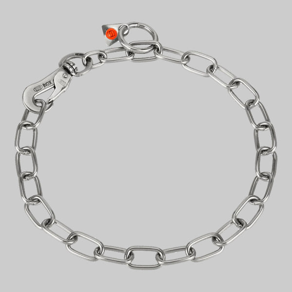 Halskette Medium 3 mm, Edelstahl mit Karabiner - FRABO Hundesport