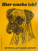 Warnschild, Boxer, 16 cm * 21,5  cm FRABO