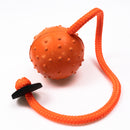 Ball mit Noppen, 7 cm, mit gerader Kordel und Lederstop FRABO