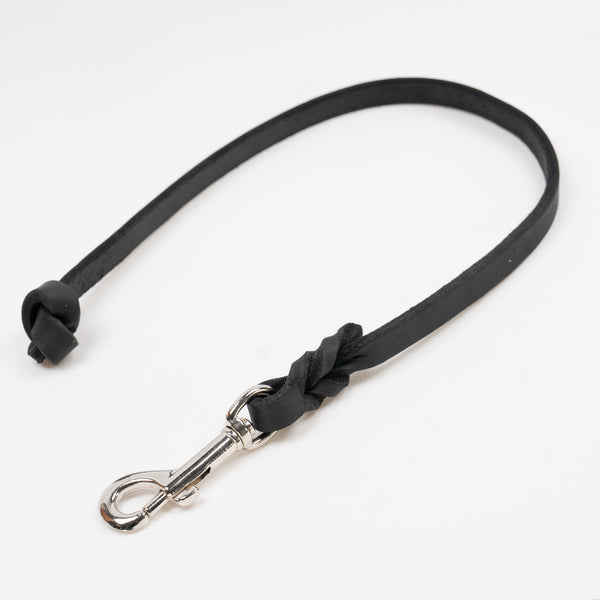 Lederleine mit Knoten, 55 cm/ 12 mm, schwarz FRABO