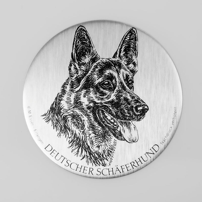Metall-Plakette Deutscher Schäferhund, ca. 8,5 cm FRABO