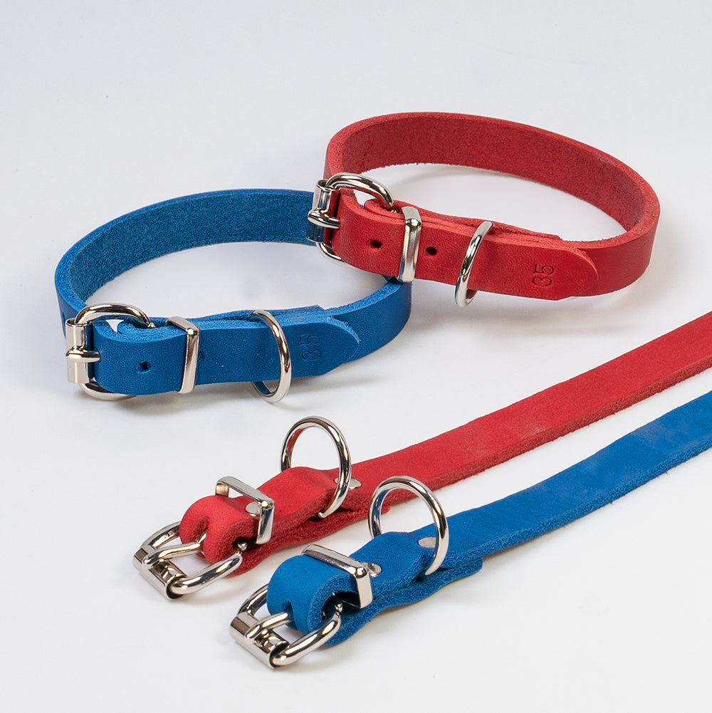 Leder Hundehalsband Mit Nieten - Verstellbar, Für Kleine Bis Große Hunde, Rot, Punkig & Robust