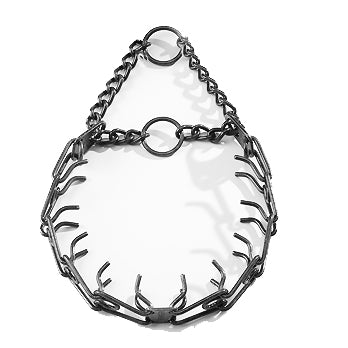 Dressurhalsband Edelstahl - mit 2 Ringen, schwarz Sprenger