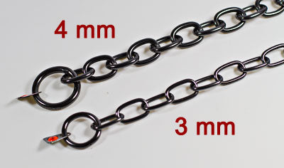 Halskette 4 mm, Edelstahl schwarz, "Medium" Sprenger