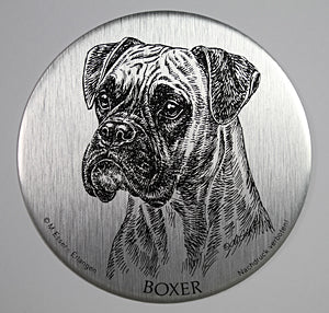Metall-Plakette Boxer, ca. 8,5 cm FRABO