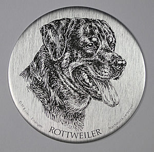 Metall-Plakette Rottweiler, ca. 8,5 cm FRABO