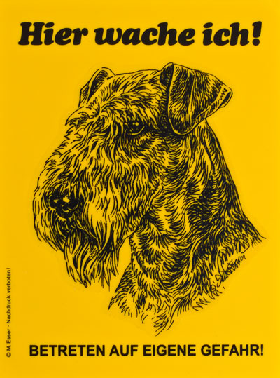 Warnschild, Airedale-Terrier, 16 cm * 21,5  cm FRABO