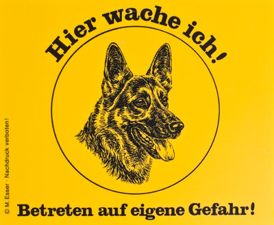 Warnschild, Deutscher Schäferhund 14,5/ 12,5 cm FRABO