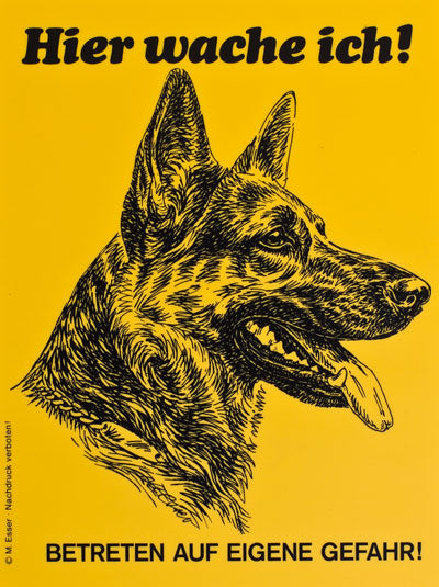 Warnschild, Deutscher Schäferhund, 16 cm * 21,5  cm FRABO
