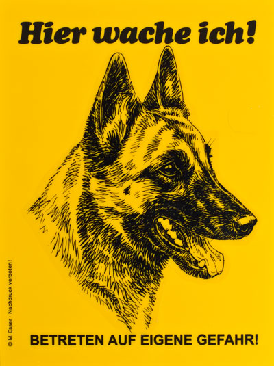 Warnschild, Malinois, 16 cm * 21,5  cm FRABO