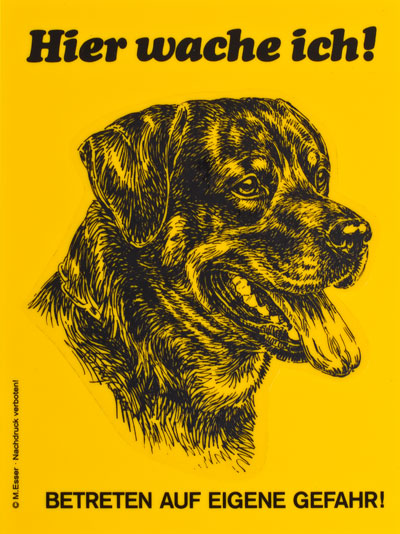 Warnschild, Rottweiler, 16 cm * 21,5  cm FRABO